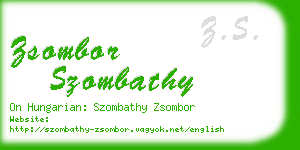 zsombor szombathy business card